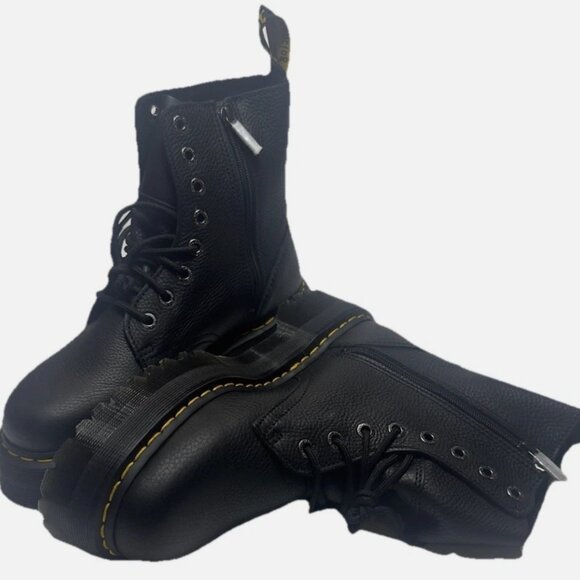 Dr Martens Jadon III Black Pisa Leather 8 Eye Platform Boots M11/W12 NEW